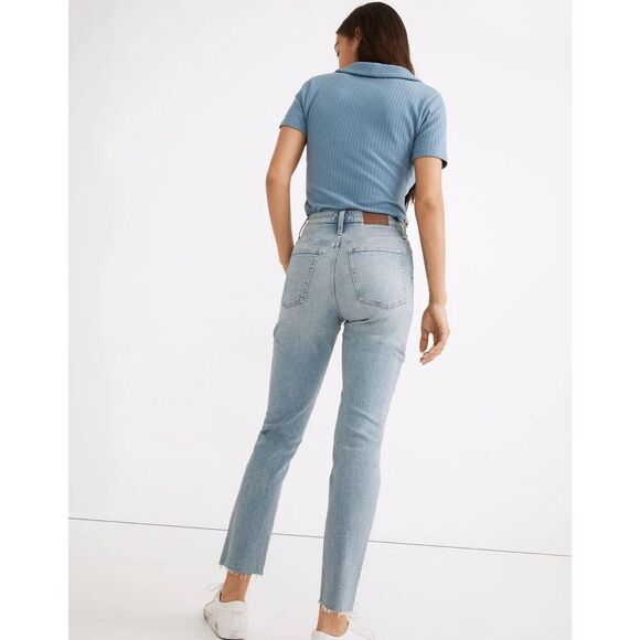 Madewell Curvy Perfect Vintage Jeans 28 Tall 90s Mom Jean Stretch Blue Denim - Picture 2 of 16